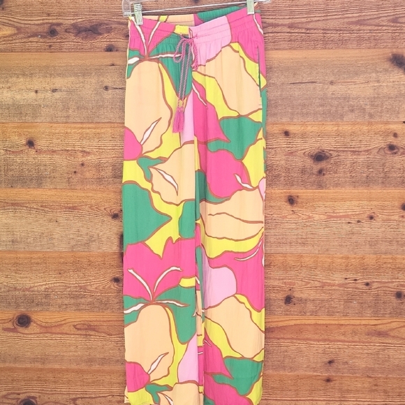 C&C California Pants - C & C Colorful Floral Wide-Leg Pants xs EUC